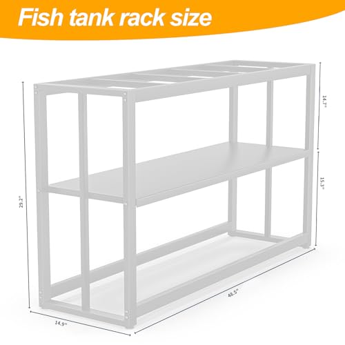 Akenow 55-75 Gallon Fish Tank Stand with Storage Shelf, 48.5 x14.9 x 29.2 Inch Aquarium Stand, Turtle Tank, Reptile Terrariums and Breeder Tank Stand,980LBS Capacity, White - color: White
