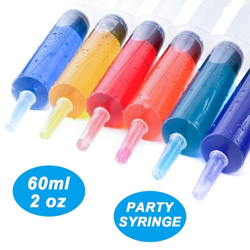 4 Pack 60mL Large Syringe for Liquid with Tip Cap, Plastic Liquid Syringes Individually Sterile Sealed - style: 60mL