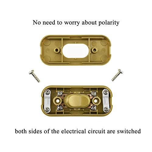 HAHIYO 6A 250V Inline Cord Switch Rocker Button Double Pole Feed-Through Control Switch Compact Wiring Design Easy Install Multi-Function 2 PCS for Kitchen Lights Bedroom Table Lamp Light Gauge Wire