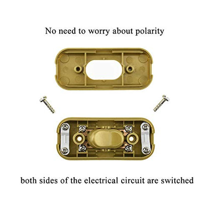 HAHIYO 6A 250V Inline Cord Switch Rocker Button Double Pole Feed-Through Control Switch Compact Wiring Design Easy Install Multi-Function 2 PCS for Kitchen Lights Bedroom Table Lamp Light Gauge Wire