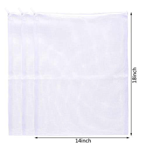JIHAQUA Aquarium Filter Bags with Plastic Zipper, 14 x 18 inch, 6 Pack | Large, Reusable, Fish Tank Filter Media, Mesh Bags - size: 14 x 18 inch (6 Pack)