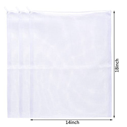 JIHAQUA Aquarium Filter Bags with Plastic Zipper, 14 x 18 inch, 6 Pack | Large, Reusable, Fish Tank Filter Media, Mesh Bags - size: 14 x 18 inch (6 Pack)