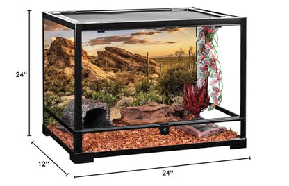 AWERT Reptile Habitat Background Blue Sky Oasis Cactus Sun and Desert Terrarium Background 24x12 inches Durable Polyester Background - size: 24x12 inches