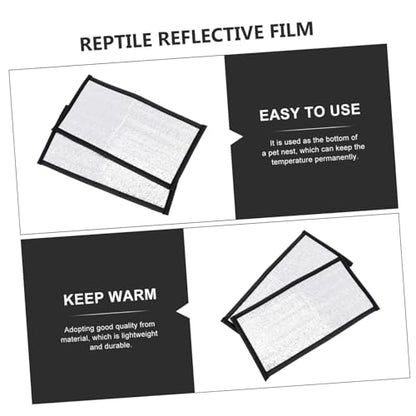 Reptile Heating Pad Reflective Film Insulation Mat for Snake Lizard Turtle Terrarium Heat Retention 11.81 X 6.29 X 0.03 in 2 Pack