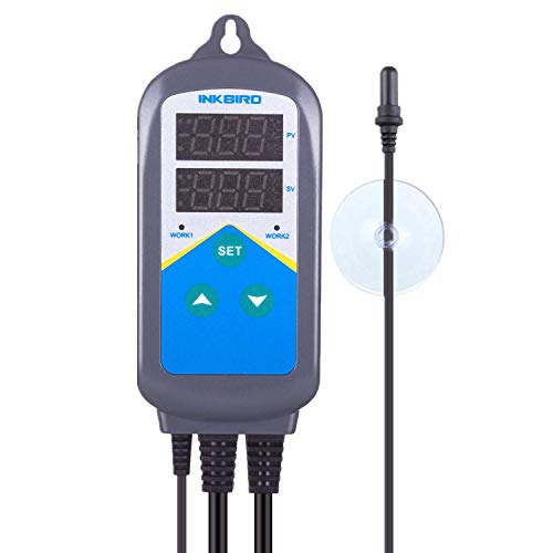Inkbird Temperature Controller Electronic Heating Thermostat Aquarium Probe | Heater Relay Digital Greenhouse Temperature Controller Dual Stage Timer Time Switch ONLY Heat Plug Outlet NO Cooling