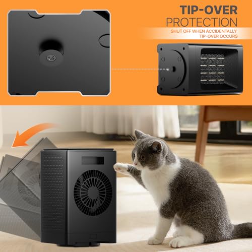 Magshion 1500W Portable Electric Small Space Heater for Office Indoor Use - size: Square - 1500W - Knob