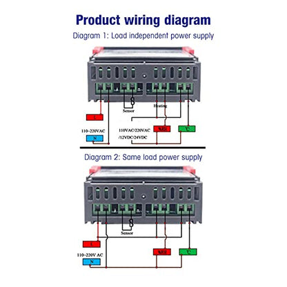 Temperature Controller STC 3028 12V Optional Integrated Sensor for Fermentation Reptile Incubation Home Brewing, 1°C Accuracy 0.1 Resolution Large Screen Display (24V) - size: 24V