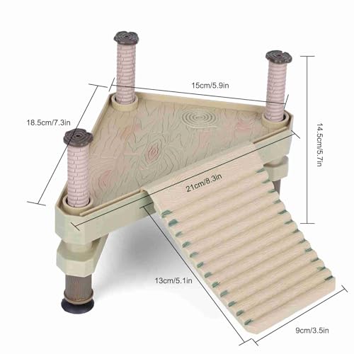 Floating Platform Ramp Ladder Terrarium Tank Ornament Turtle Platform for Small to Medium Reptiles