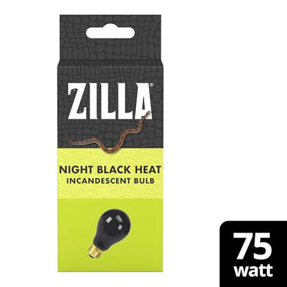 Zilla Incandescent Bulb, Night Black, Ideal for Nocturnal Reptile Species - size: 75 Watts, style: Night Black