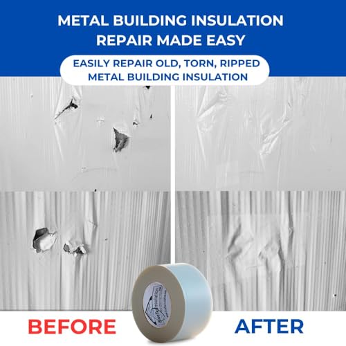 BlueTex Insulationㅤ 4'' Wide x 180' Long White Vapor Barrier Tape - 1 Roll, Waterproofing for Stucco, Crawlspaces, Repair, Underlayment Seams, Metal Building Seams, Excellent Air Barrier