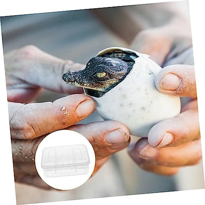 Toyvian 2pcs Reptile Hatchery Box Compartments Incubation Tray for Lizard and Tortoise Eggs Durable Transparent Easy to Clean and Organize Reusable Breeding Tool