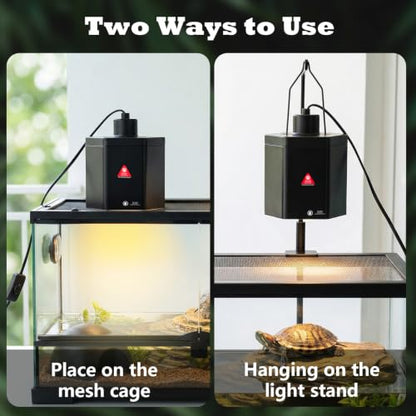 Yoobao 5.9" Reptile Heat Lamp Fixture, 100W Hexagonal Reflector with Hook | Hook or Flat Base.High Temp Warning Sticker. For Basking & Ceramic Bulbs,UVB/UVA.Bearded Dragon,Turtle,Snake Terrarium