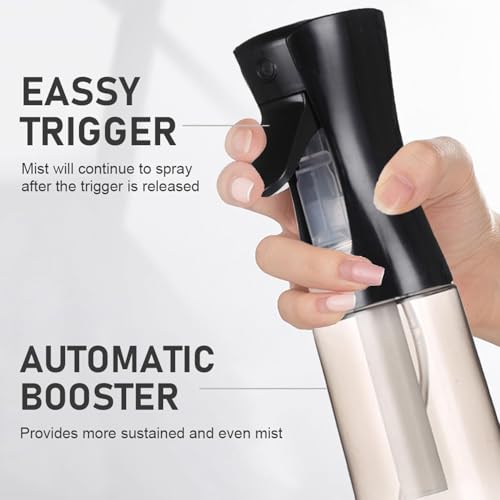 3 Pack Spray Bottles, 2-Pack Continuous Spray Bottles,Fine Water Mist Spray Bottles for Hair 6.8 OZ (200 ML) and 1oz 30ml Travel Spray Bottle Mister for Cleaning,Hairstyling,Plants,Barbers,Black - color: Black