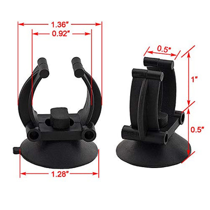 OIIKI 10 PCS Aquarium Heater Suction Cups with Clips, Black, 1.30inch | Plastic and Rubber Material, Air Hose Tube Holders Clamps for Fish Tank