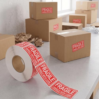 120Pcs Fragile Shipping Labels, Handle with Care Packing Stickers | 120Pcs high-visibility fragile labels mark delicate boxes, parcels, envelopes, moving cartons, mailers. - color: 120pcs- Fragile Stickers Handle