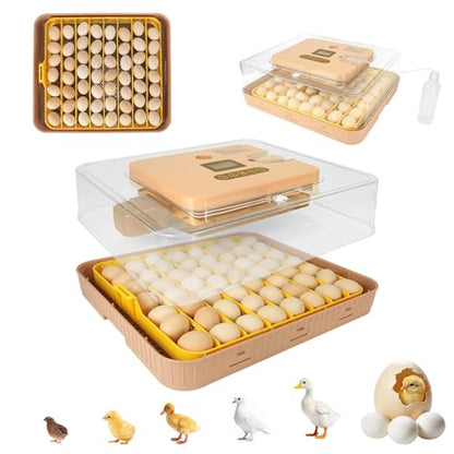 Nest IV - 56 Egg Incubator for Breeders, Fully Automated, Accurate Humidity & Temp Control, Flexible Spacing, Chick Separator, Custom Incubation Days, Auto Turning & Auto Stop, Easy Monitoring - size: 56 Egg [Brown]