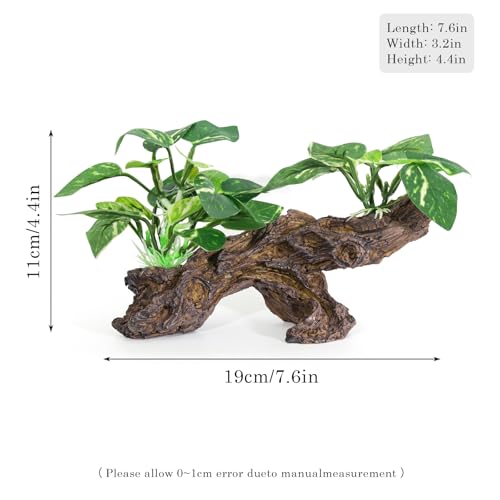 4PCS Driftwood Cave Aquarium Decor Silk Aquarium Plants for Betta Fish Tank Decorations