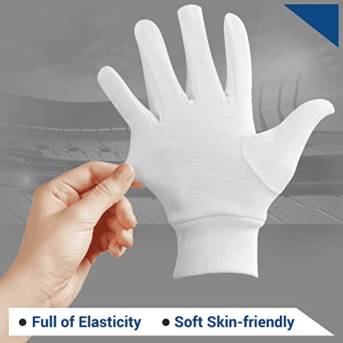 SPORTAXIS 100% Cotton Inner Gloves for Cricket Batting and Wicket Keeping - Comfortable, Breathable, and Durable - White, Full Coverage for Enhanced Protection - Lightweight