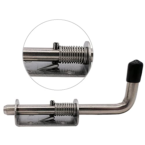 6 Pack 304 Steel 5 Inch（128MM） Spring Pin Latch Lock Pin Suitable for Doors，Utility Trailer Gate，Cabinets and etc.