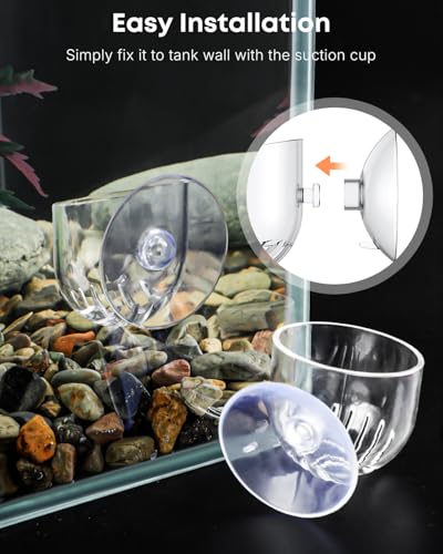 Pawfly Aquarium Plant Holder with Suction Cup, Clear Plastic Fish Tank Planting Holder, Fish Tank Plant Pot for Aquascape Decoration, Aquarium Planter Cup, 4 Pcs. - size: 4 Pack