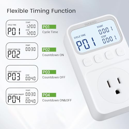 INKBIRD Plug in Thermostat 15A 1800W, Programmable Heating Cooling Digital Temperature Controller Timer for Window A/C Fan Heater Greenhouse Homebrewing Reptile - size: 1800W 15A