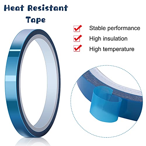 Outus 6 Rolls 10mm High Temperature Tape Heat Vinyl Press Tape Heat Resistant Sublimation 3D Printing for Transfer Electronics Masking - size: 10 mm
