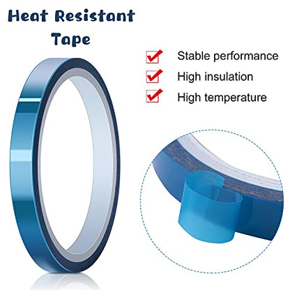 Outus 6 Rolls 10mm High Temperature Tape Heat Vinyl Press Tape Heat Resistant Sublimation 3D Printing for Transfer Electronics Masking - size: 10 mm