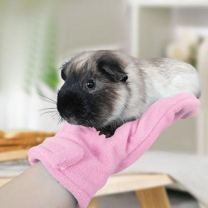 Small Animal Handling Gloves Scratch Resistant Pet Protection Mittens | Small Animal Handling Protection Glove for Bunny Sugar Glider Bird Parrot Hedgehog Squirrel Reptile Snake Lizard Grooming - color: Pink