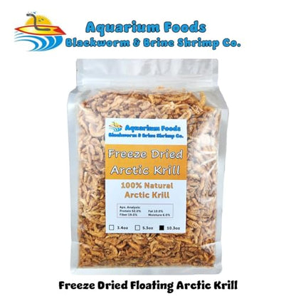 Arctic Krill, Freeze Dried for All Tropical & Pond Fish... 10.3oz Clear Bag | For Tropical Fish, Marines, Cichlids, Catfish, Oscars, Lg Cichlids, Monster Fish, Pond Fish, Aquatic & Land Turtles - size: 10.3 Ounce (Pack of 1)