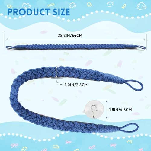 2PCS Hermit Crab Climbing Toys,Hermit Crab Rope Ladder Decor Reptile Hanging Vines Toys Hermit Crab Supplies Reptiles Habitat Tank Terrarium Accessories for Lizard Leopard Gecko Tree Frog(Blue)