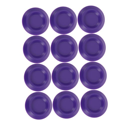 Toyvian 12pcs Plastic Reptile Feeding Bowls Nontip Base and Hygienic Design, Small Animal Food Dish for Reptile Terrarium and Travel Use, Purple Color