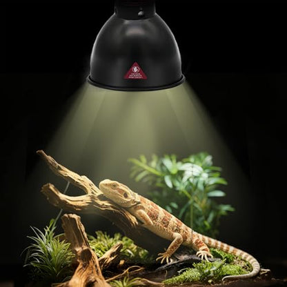 5.5in Deep Dome Reptile Lamp 150w,Dome Reptile Heat Lamp Fixture 150w with Switches Fit for Reptile Heat Bulb uvb，Reptile Heat Lamp Domee 150ww for Amphibian Reptile for Turtles Snake