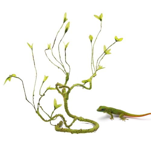 MiOYOOW Reptile Climbing Branch, Bendable Bearded Dragon Jungle Vines Flexible Terrarium Plants Decor for Lizards Tortoises Snakes Frog Geckos