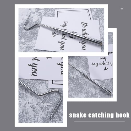 SHINEOFI 2pcs Retractable Snake Hooks Stainless Steel Reptile Catching Tools with Smooth Edges Comfortable Grip Lightweight Snake Handling Grabbers