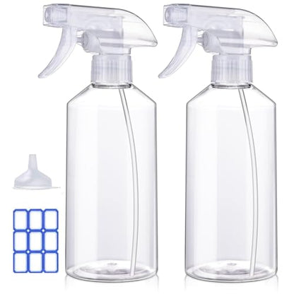 Spray Bottles 16.9oz/2Pack - Premium Adjustable Spray Bottles for Cleaning | No Leak And Clog Mister Spray Bottle - Spray Bottle For Hair, Plants, Pet, Vinegar, and Rubbing Alcohol Reagent - color: Clear