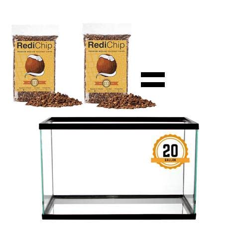 RediChip Reptile Bedding Loose Medium Coconut Chip Substrate 12 Quart Coco Husk Mulch for Snake and Gecko Habitat, Ball Python Terrarium, Lizard and Turtle Tanks, Tortoise Enclosure (2 Pk) - size: 12 Quart (2 Pack)