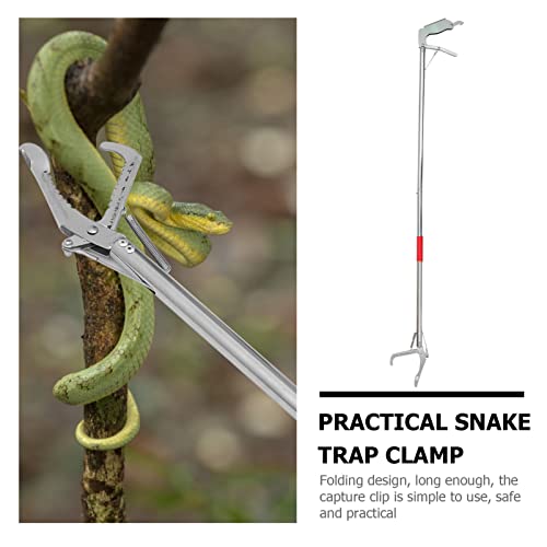 Reptile Tongs Snake Grabber,59-inch Aluminum Alloy，Easy to Carry, Foldable and Light with Wide Jaw, Stainless Steel Professional Outdoor Catch