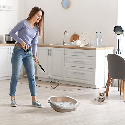 Sand Dipper Metal Cat Litter Scoop – Long Handle Cat Poop Scooper for Litter Box (27”), Heavy-Duty Stainless Steel Kitty Litter Scoop (Junior) - size: 4 - Junior