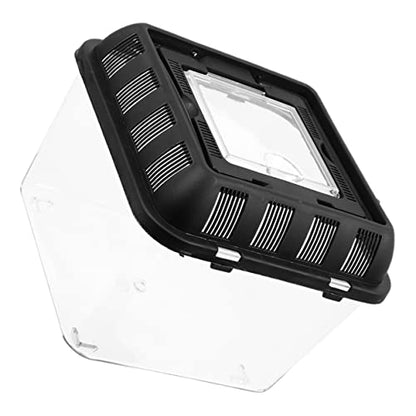 MERRYHAPY Turtle Transport Box Reptile Enclosures Travel Crate for Lizards Hide Transport Reptile Feeding Box