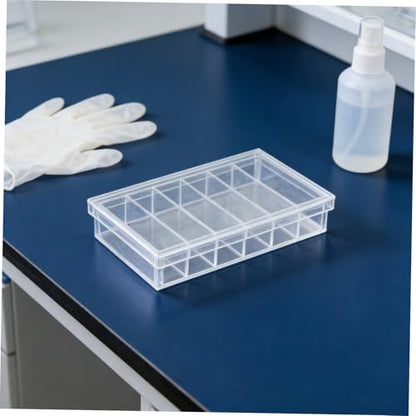 INOOMP Acrylic Incubator Box with Lid 6-Well Tray for Laboratory Specimen Observation and Small Pet Breeding Acrylic Reptile and Fish Breeding Box
