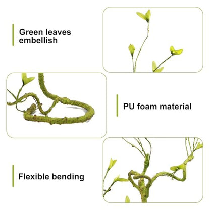 MiOYOOW Reptile Climbing Branch, Bendable Bearded Dragon Jungle Vines Flexible Terrarium Plants Decor for Lizards Tortoises Snakes Frog Geckos