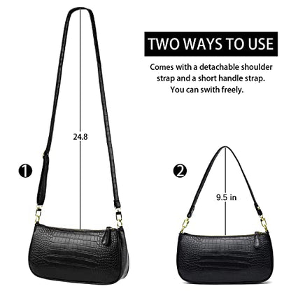 Small Tote Shoulder Bags Purses for Women Retro Classic Crossbody Bags Cute Clutch Purse and Handbag - color: 0-1-black