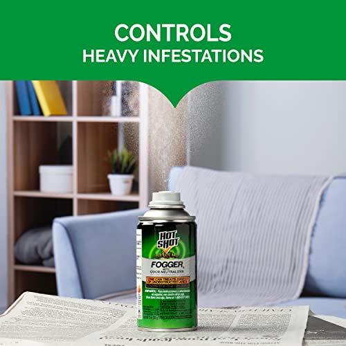 Hot Shot Fogger With Odor Neutralizer 6 Count-2 Ounce Cans (2 Pack), Controls Heavy Insect Infestations | Kills Hidden Bugs on Contact, Use in Apartments, Homes, Attics, Basements, Cabins & More, Treats 2,000 Cu. Ft., Non-Staining - size: 2 Pack, style: O