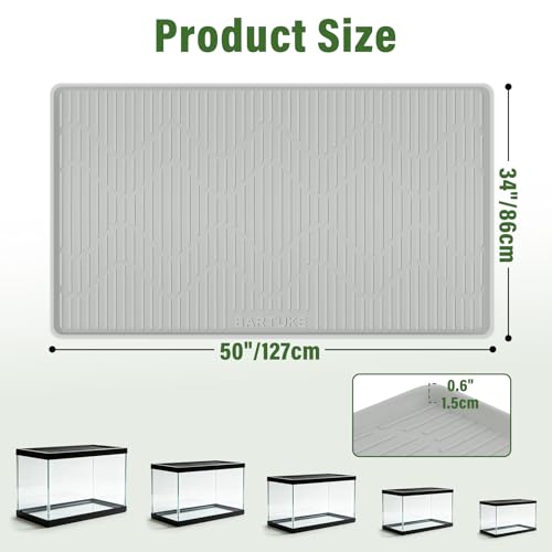 Silicone Reptile Mat 50"x34" Large Bearded Dragon Flooring Mat | Terrarium Liner Bedding Mat for Bearded Dragon Leopard Gecko Tank, Non-slip Waterproof reptile flooring Mat with Raised Edge - size: 50"x34"