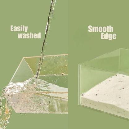 Transparent Hamster Sand Bath Box for Hamster Cage Accessories, Digging Sand Container with Climbing Ladder, Large Sandbox for Hamsters Dust Bath and Play Sand (M, Rectangle) - size: M