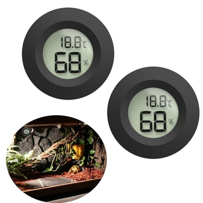 Reptile Tank Accessories, 2pcs Reptile Thermometer and Humidity Gauge, Bearded Dragon Tank Thermometer Humidity Gauge for Jumping Spider, Leopard Gecko, Hermit Crab, Gecko, Ball Python, Lizard.