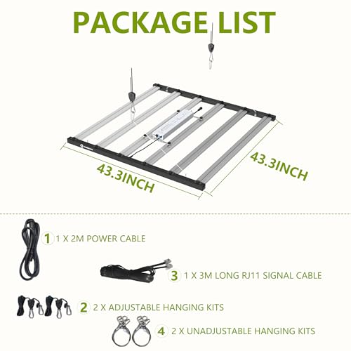 LED Grow Lights for Indoor Plants Full Spectrum Growing Light Bar Plant Hanging Growing Lamps Seedling Daisy Chain Dimmable Board 4x4ft Coverage (680watts) - size: 680watts