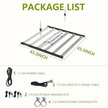 LED Grow Lights for Indoor Plants Full Spectrum Growing Light Bar Plant Hanging Growing Lamps Seedling Daisy Chain Dimmable Board 4x4ft Coverage (680watts) - size: 680watts