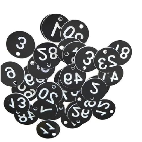 Engraved Numbered Tags 1-200 Multicolor Livestock Garden Beekeeping Mating Box Mark(Black) - color: Black