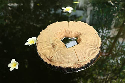 AQUA KT Aquatic Turtle Tree Trunk Round Freestanding Floating Dock Island Climbing Basking Platform Large Non Slip with Suction Cup, for Pond and Amphibian Reptile Terrarium Habitat - color: Large